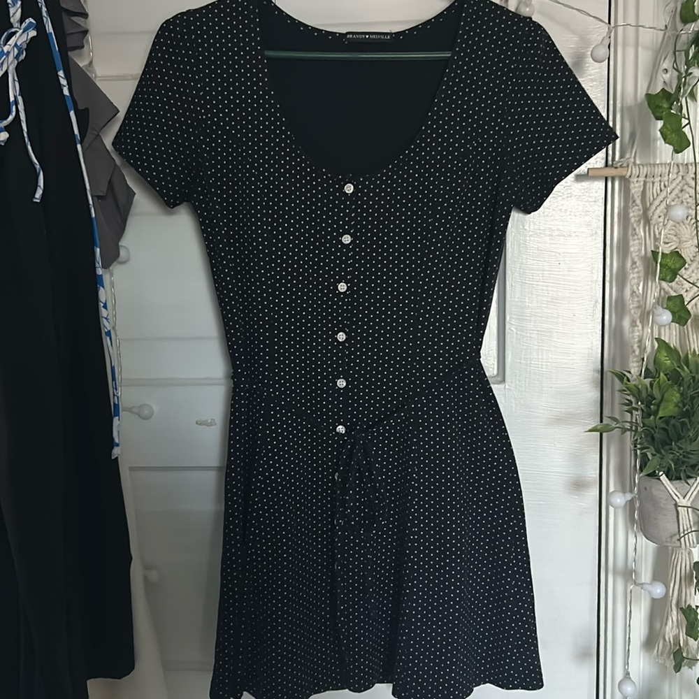 Brandy Melville Black Polka Dot Dress